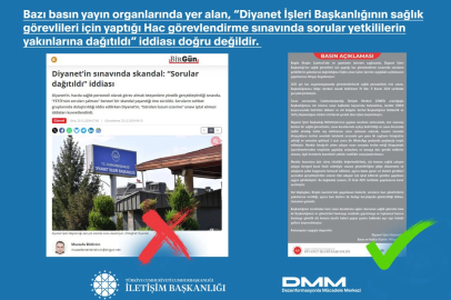 Diyanet'in sınavıyla ilgili iddialara İletişim'den açıklama